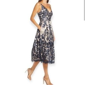 Eliza J Vneck Fit and Flare Dress